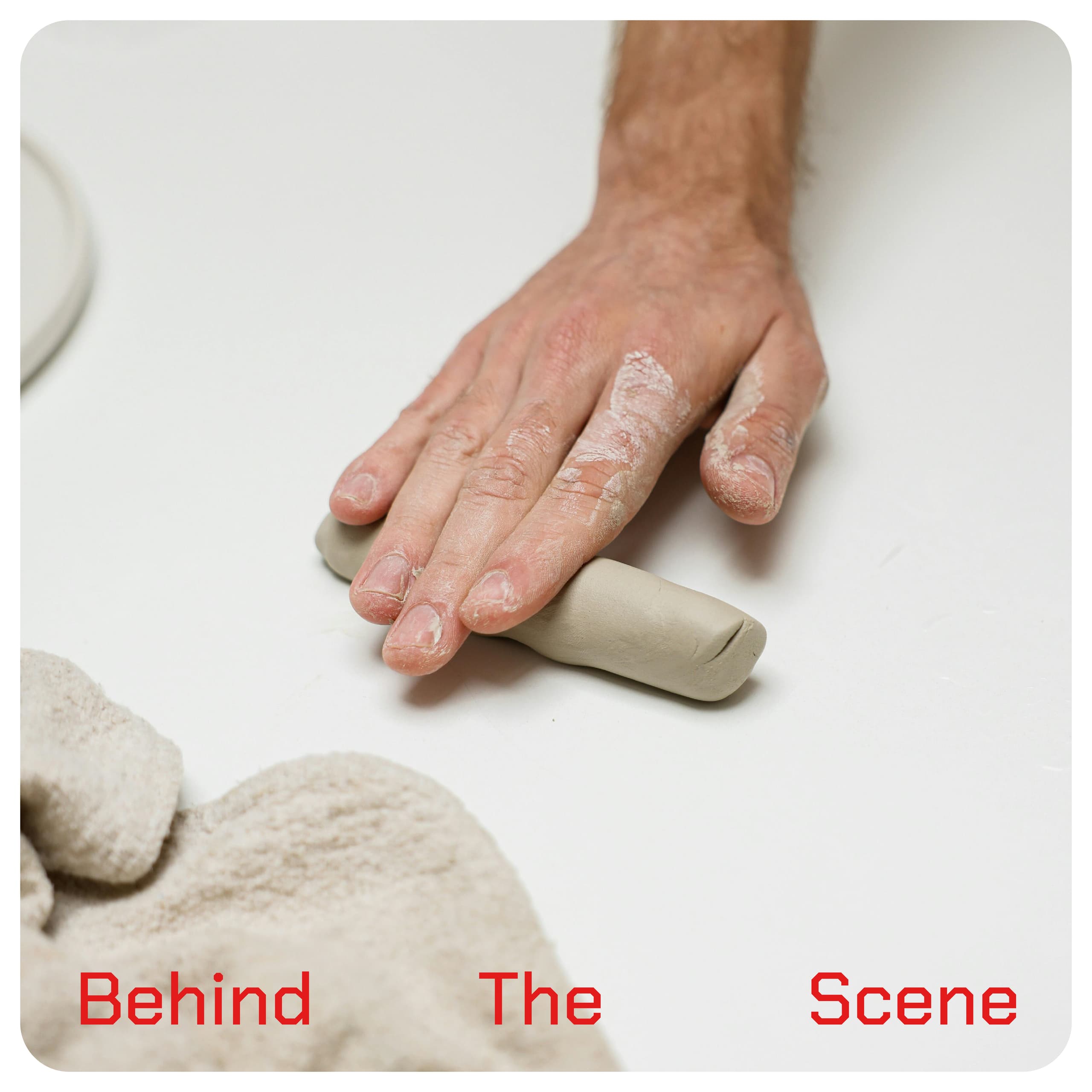Behind the scenes — hands shaping clay